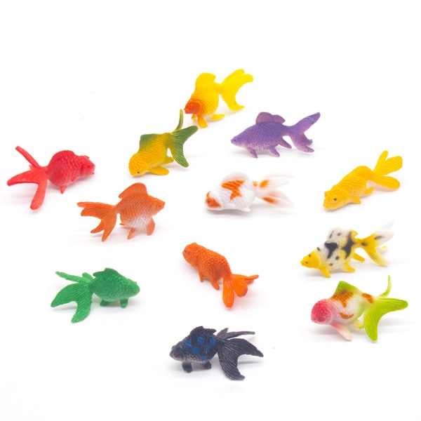 24 stk simulering sød lille guldfisk model legetøj dyr solid plast dekorativ lille fisk videnskab uddannelse børn kognitiv gave