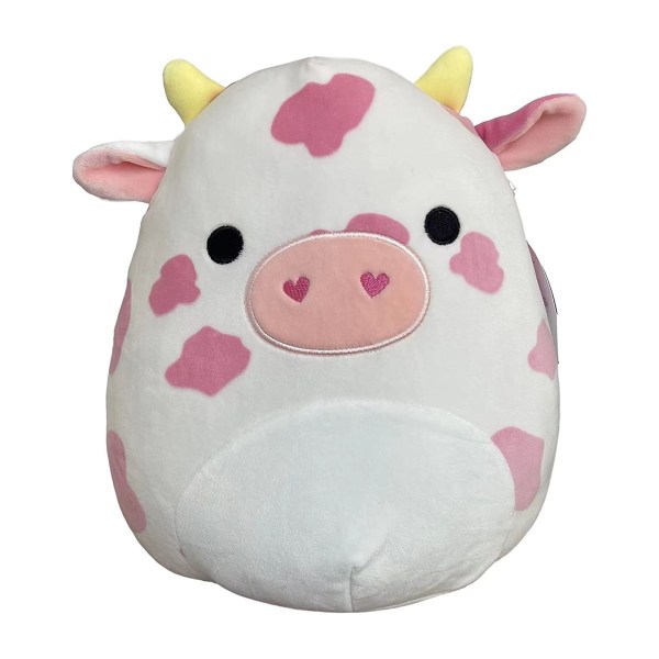 (Pink Dot Cow)--20cm lehmännukke pehmolelu Söpö lehmä-sarjan tyynynukke- W