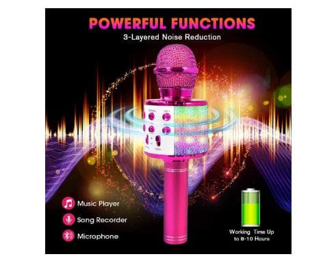 Karaoke Bluetooth Trådløs Mikrofon, Barn & Voksen Mikrofon, 5 Stemmeskiftere