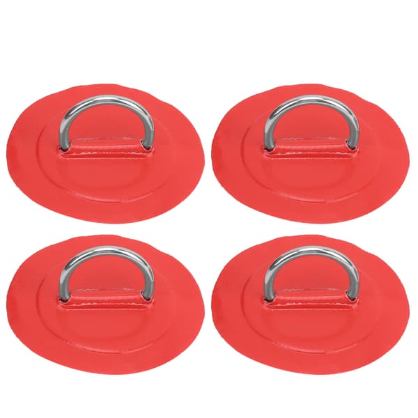 4 stk oppblåsbar båtkajakk DRing Pad Patch Marin fast spenne med elastisk strikk (rød patch)
