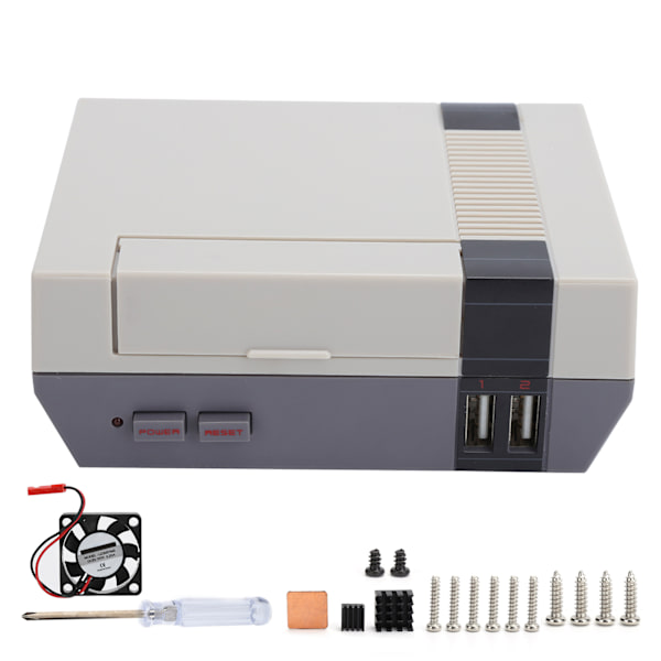 Retro Vintage Spillkonsollskall med viftevarmeavleder for Raspberry Pi 2/3/B+ ABS for PCB