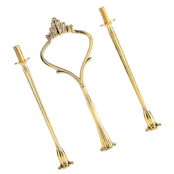 3-lags Krone Guld Kage Stativ med Håndtag - Multi-lags Frugtbakke Holder & Hardware Montering