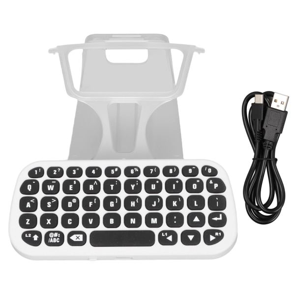 Tastatur til PS5 Trådløs Controller Gamepad Trådløs Bluetooth Chatpad til PS5 med klip og opladningskabel