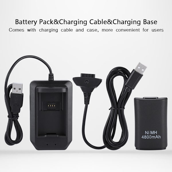 Laddningsbart Batteripaket för XBOX 360 4800mah Ersättningsbatteripaket för XBOX 360