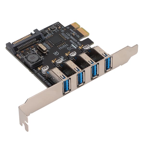 USB 3.0 PCIe Utvidelseskort 4 Porter 5Gbps Dataoverføring for Stasjonær Datamaskin