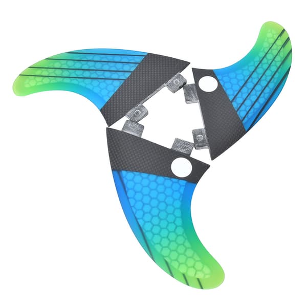 Glasfiber FCS G5 Blå Grön Gradient Surfbräda Bakfena Flexibelt Surftillbehör