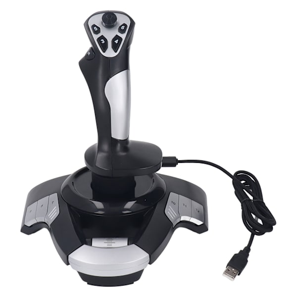 Flygjoystick-styrenhet 3D USB-trådbunden flygsimulatorpinne Joystick-styrenhet med vibrationsfunktion