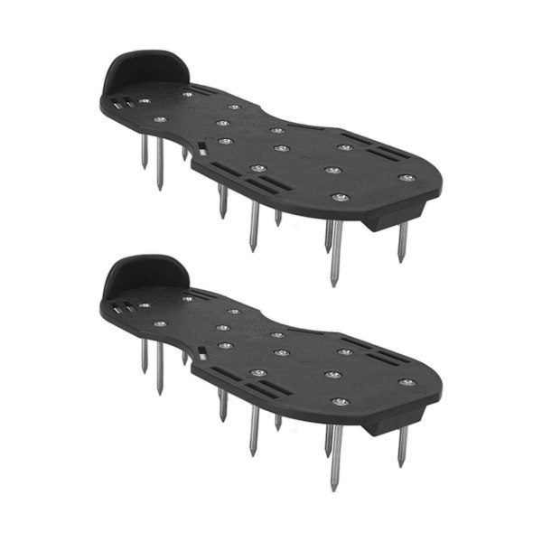 Plenluftingssko for gressplen i plast med spenner i sinklegering, hagetilbehør med justerbare stropper, svart