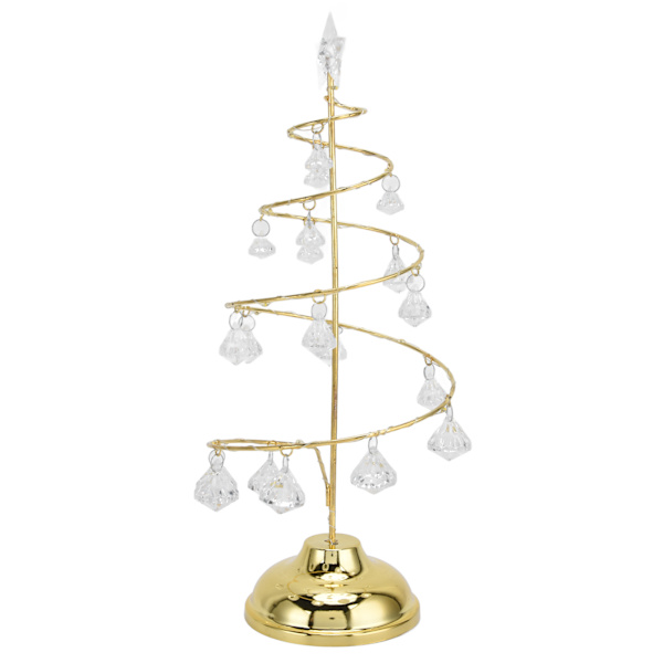 Varmt Guld LED Juletræ Bordlampe - Elegant Krystal Lys til Soveværelse, Badeværelse og Trappe Dekoration