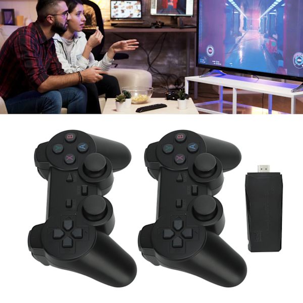 Videospilkonsollen med 2.4G Bluetooth-controller HD 1080P USB trådløs TV-spilkonsollen 64G