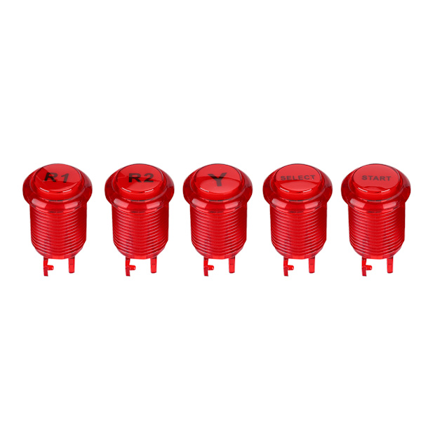 822B Yksittäinen DIY-arkadipeliohjainlisävarustepaketti arkadille / taistelupeleille kotikäyttöön USB-sarja amerikkalaistyylisessä (punainen)