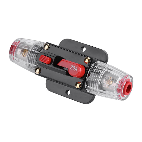DC12V-24V Bilkretsbryter Tilbakestilling Inline Sikring Inverter Audio/Video System Beskyttelse (20A)