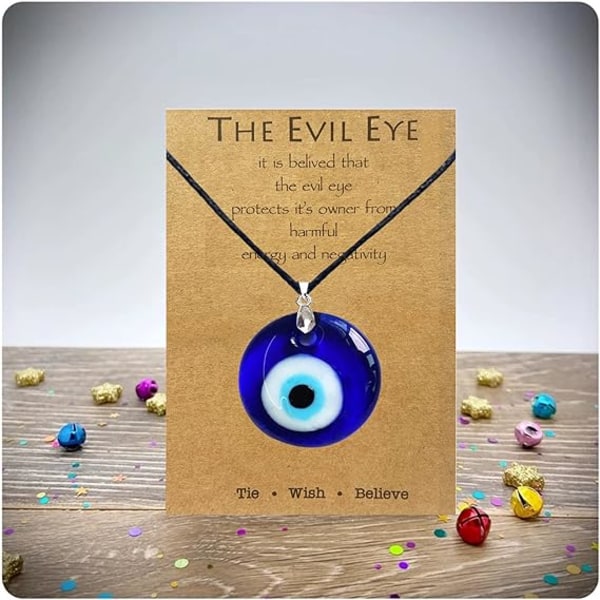Evil Eye Kaulakoru Rannekorut, Sininen turkkilainen lasi nahka köysi Evil Eye kaulakoru naisille miehille Lucky Protection kaulakoru korut