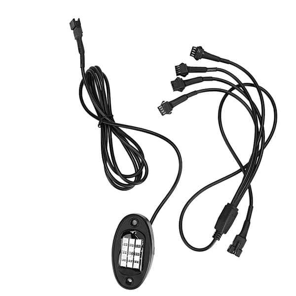 4 stk. RGB LED Bluetooth Trådløs Rock Light Underbody Glow Kit