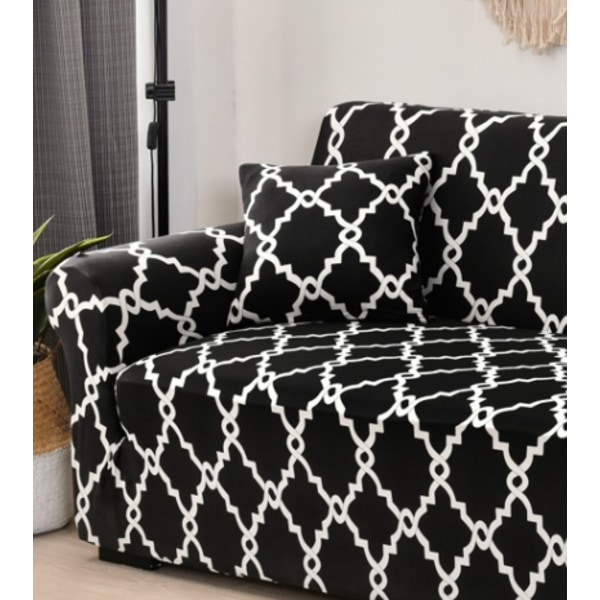 2 istuttava sohvan cover 150-185 cm moderni sohvan cover käsinojilla Universal elastinen sohvan cover sohvan cover cover musta ristikko