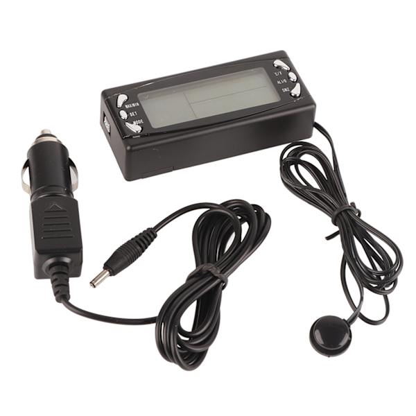 12V Digital Biltermometer Fordonsklocka LCD Temperaturmätare Larmfunktion CT23