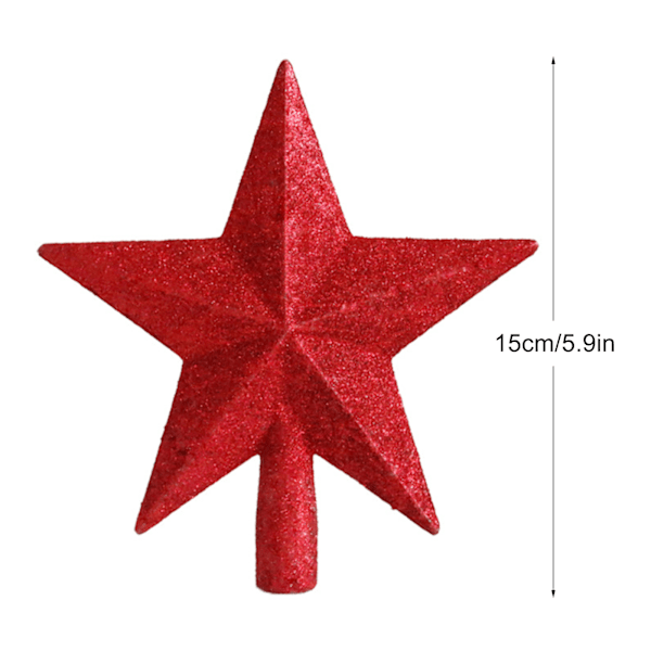 Kultaisen Glitterin Viisikärkinen Tähti Joulukuusen Huippu - 20cm Korkeus Juhlavan Sisustuksen  Varten