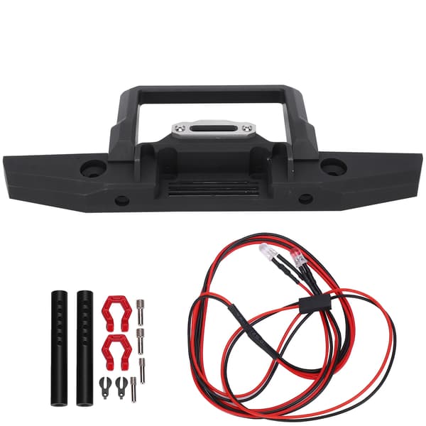 RC frontkofanger med LED-lystilbehørssæt passer til SCX10/TRX 1/10 RC bilmodel Sort