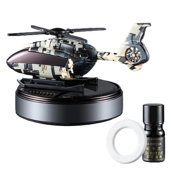 Personlige solcelledrevne bilparfumer med helikopter bilparfume diffuser ornament til bilindretning Camouflage