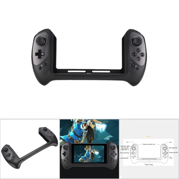 Sort Spilcontroller Gamepad til NS Switch Spilkonsol Joystick Plug and Play