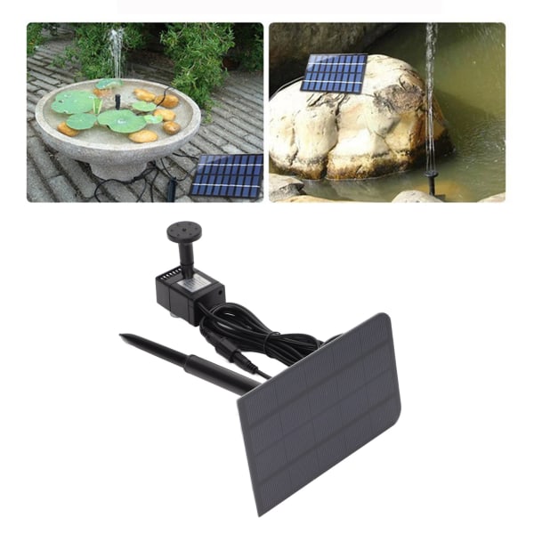 Solar fontene dampumpe 200L/H Solar vannpumpe USB drevet landskap hage fontene pumpe