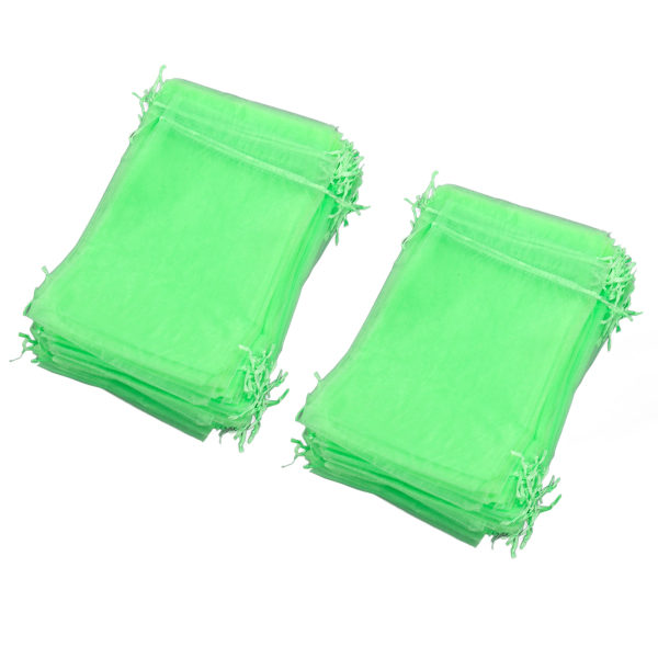 100 STK Frugtbeskyttelse Nettaske Genanvendelig Have Mesh Barrier Bag til Plante Blomster Frugttræer Grøn 10x15cm/3.9x5.9in