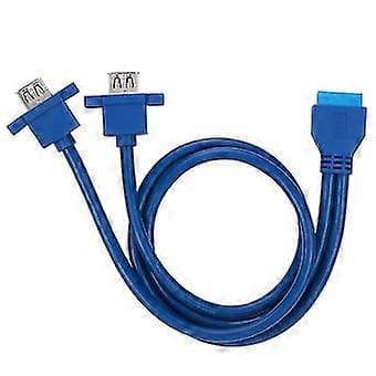 0,5 m USB3.0 19PIN til 2AF Front Hovedkort Panelmonteringskabel med Skruehull