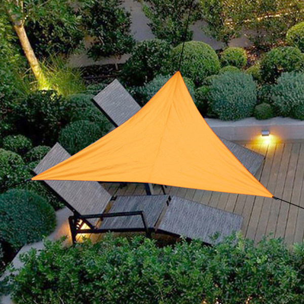 (Orange 3m) Triangulär markis för utomhus, solskydd, solsegel, hopfällbar landskapsmaskis (300cm*300cm*300cm) Material: polyester