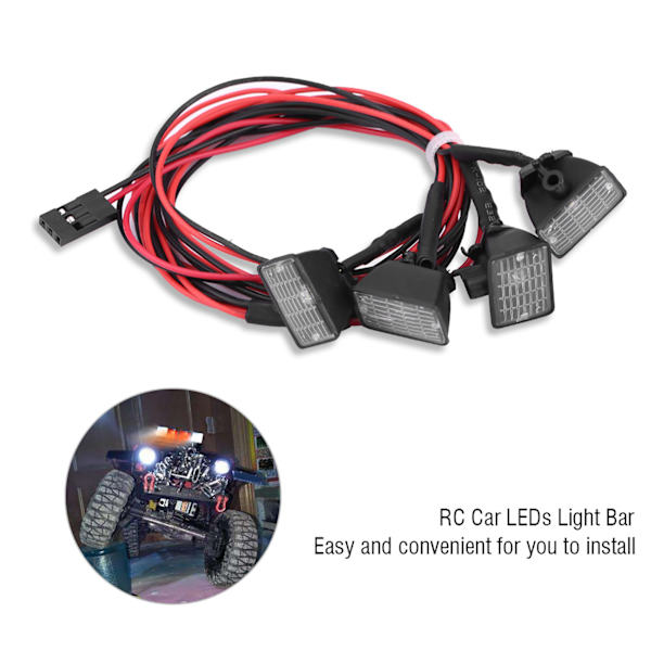 RC-kiipeilijän kattovalot LED-valopalkki lamppu Axial scx10 Traxxas trx 4 autolle (punainen valkoinen)