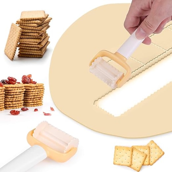 Småkageudstikker, 3 stykker plastkageformkit Multifunktionelt skær Køkkentilbehør Værktøj til pizzakage Brød DIY dekorationsværktøj
