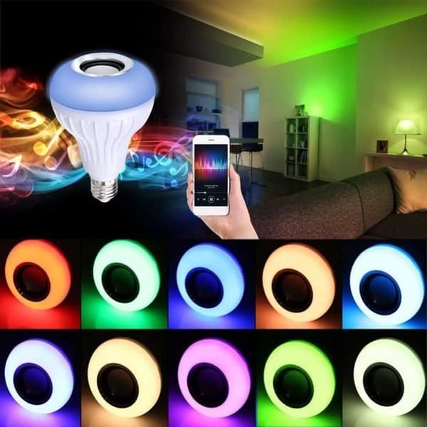 LED-høyttalerlampe - SONEW - Bluetooth-lampe - 12 farger - 50 000 timer - 6W