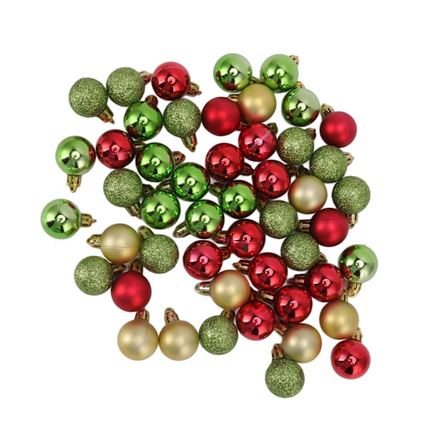 49-delad uppsättning med krossäkra mini-julkulor - Färgglada, glänsande dekorationer för julbröllop och fester i rött, grönt och guld