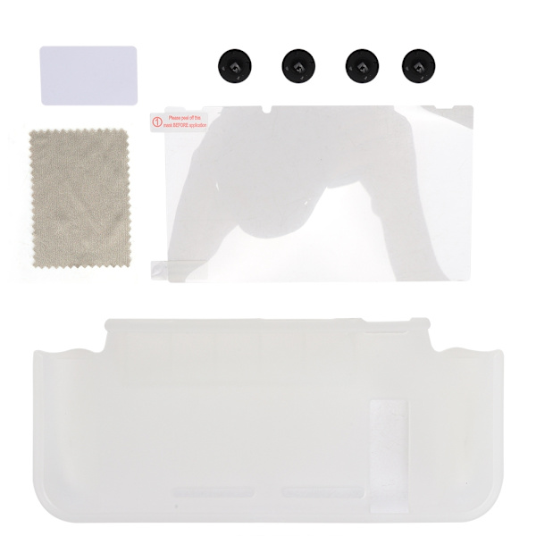 Integrerat Transparent TPU-skal med kortspår + Knappar + Skyddsfilmset för Switch