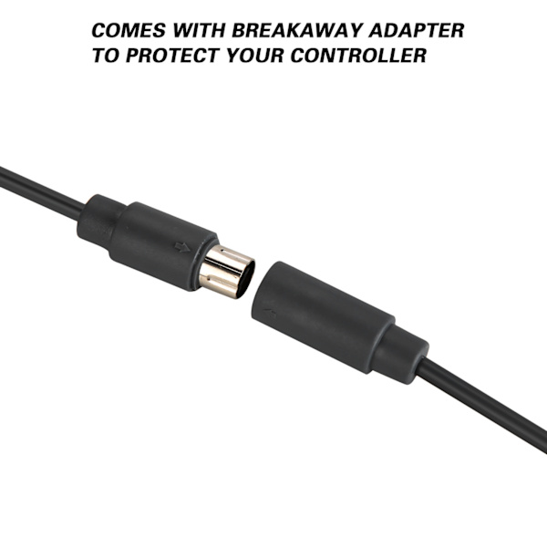 USB 4-pins Spillkontrollkabel Erstatningsledning Avtakbar Adapter For Xbox 360 (Svart)