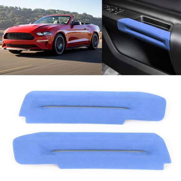 Dörrarmstödsskydd i mocka, invändig panel, himmelsblå, passar Ford Mustang 2015 2020