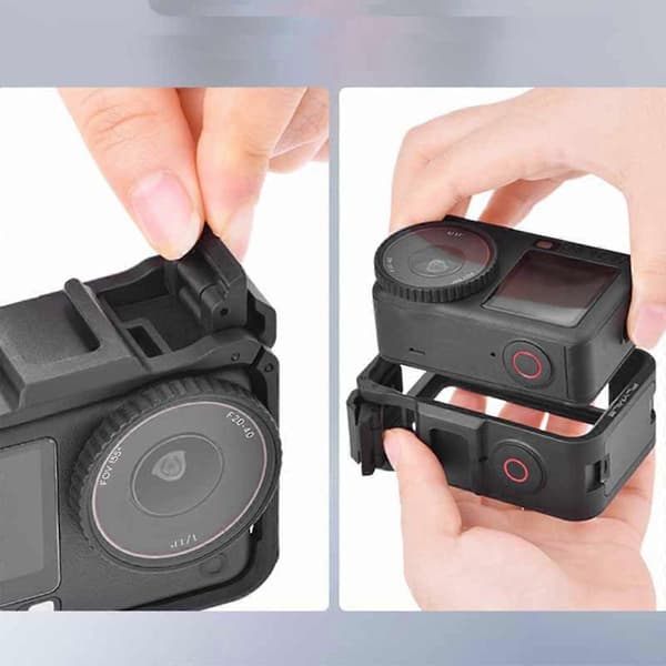 Action Camera Protective Cage Compatible with DJI Osmo Action 6 Lightweight ABS Frame with Magnetic Quick Release