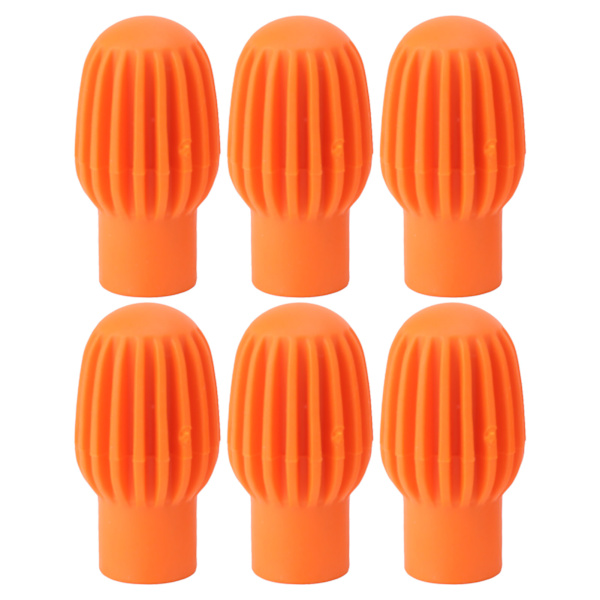 6 st. Trumstock Tysta Övningstips Silikon Dämpning Trumstock Skydd Huvudskydd för Ersättning Orange
