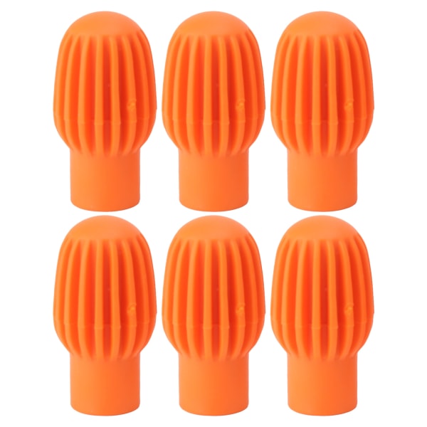 6st Drumstick Silent Practice Tips Silikon Mute Drum Dampener Drum Stick Protector Head Cover för utbyte Orange
