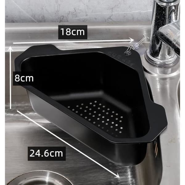Svampholder - MERKE - Modell - Rustfritt stål - Svart - 24,6*18*8 cm