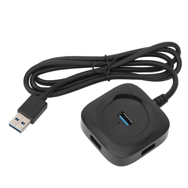 USB 3.0 Hub Svart Høy Strømforsyning 4 Porter Samtidig Bruk Stabil Langvarig for Underholdning Kontor