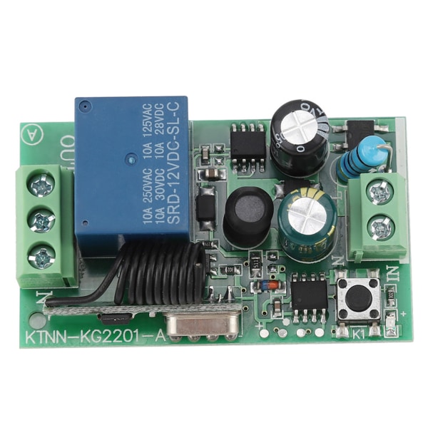 AC 220V 1-kanals trådlös fjärrkontrollrelämottagarmodul med 2 sändare 433MHZ