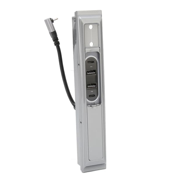 27W USB LED Hub Hurtiglading Multi Port Dockingstasjon for Tesla Model 3 Y Senterkonsoll Sølv