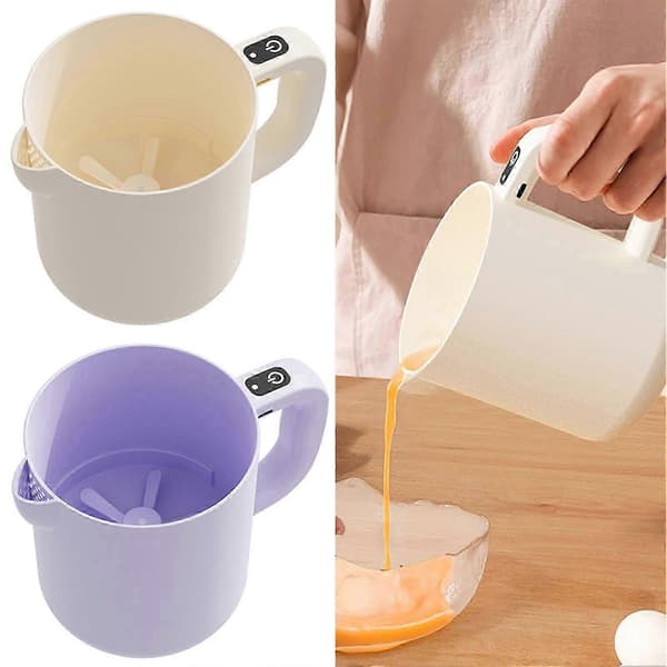 Multifunktionell elektrisk äggvisp Mini handhållen mixer för vispning, bakning och risvätt White