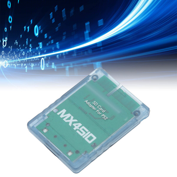 MX4SIO SIO2SD Minnekortadapter Håndlaget Stabil Erstatning Minnekortadapter for PS2 Transparent Blå