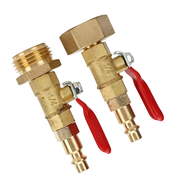 2 stk. Messing Vinteraftapningsadapter 3/4 Indvendig og Udvendig Gevind Messing Hurtigadapter