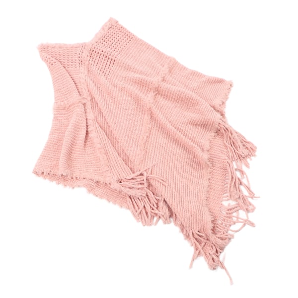 Ponchotröja för kvinnor Skin Rosa Spetsdekor Tofs Fransad sjal Wrap Cashmere Stickad Cape