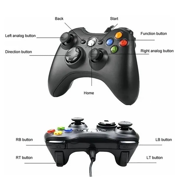 Trådløs Spilcontroller Gamepad Universal Joystick Gamepad til Android til PC Laptop Sort