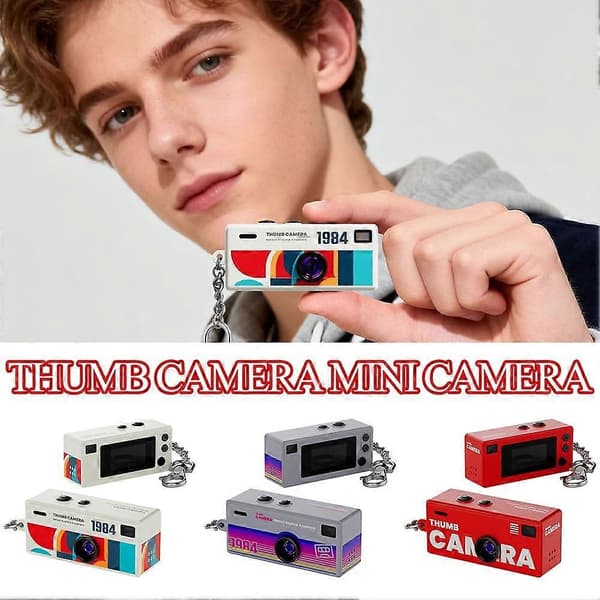 Vintage Mini Peukalokamera, 720P, Repun riipus white one size