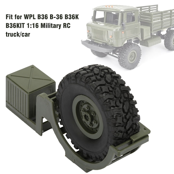 RC-bil Dekoration Delar Reservdäck Passar för WPL B36 B-36 B36K B36KIT 1:16 Militär RC Lastbil/Bil
