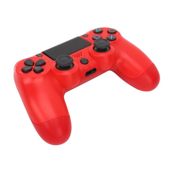 Trådløs spillkontroller Multifunksjonell Dual Vibration Bluetooth Gamepad for PS4-spillkontrollere Red-W